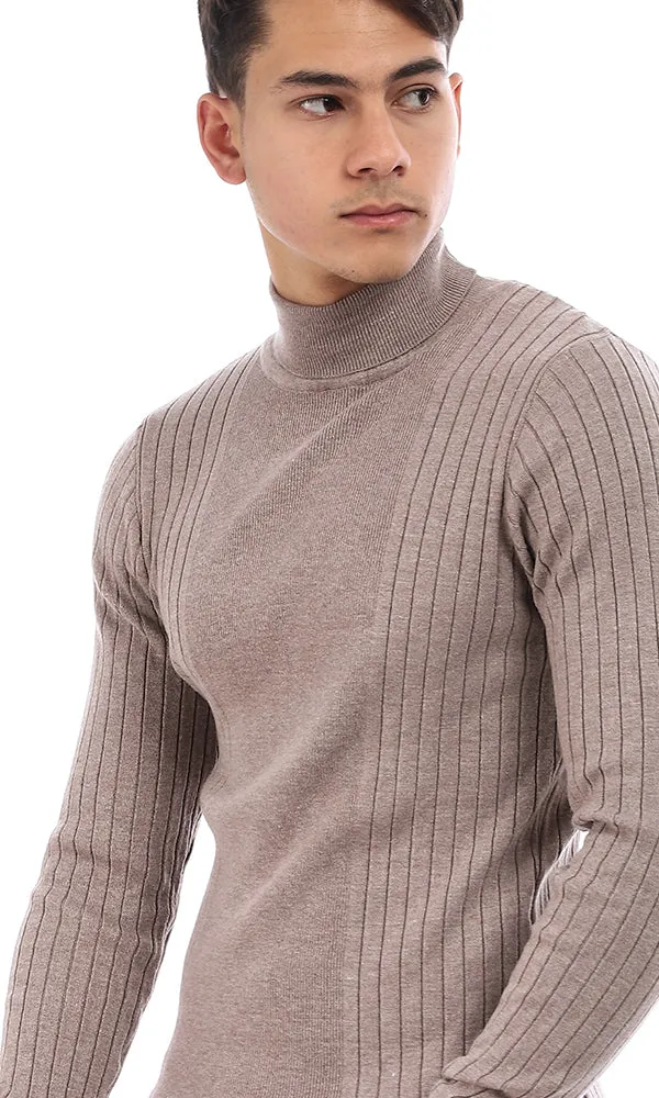 96299 Ribbed Slim Fit Rayon Sweater - Coffee