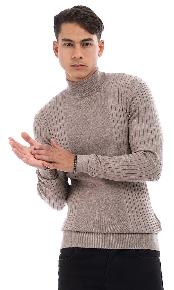 96299 Ribbed Slim Fit Rayon Sweater - Coffee