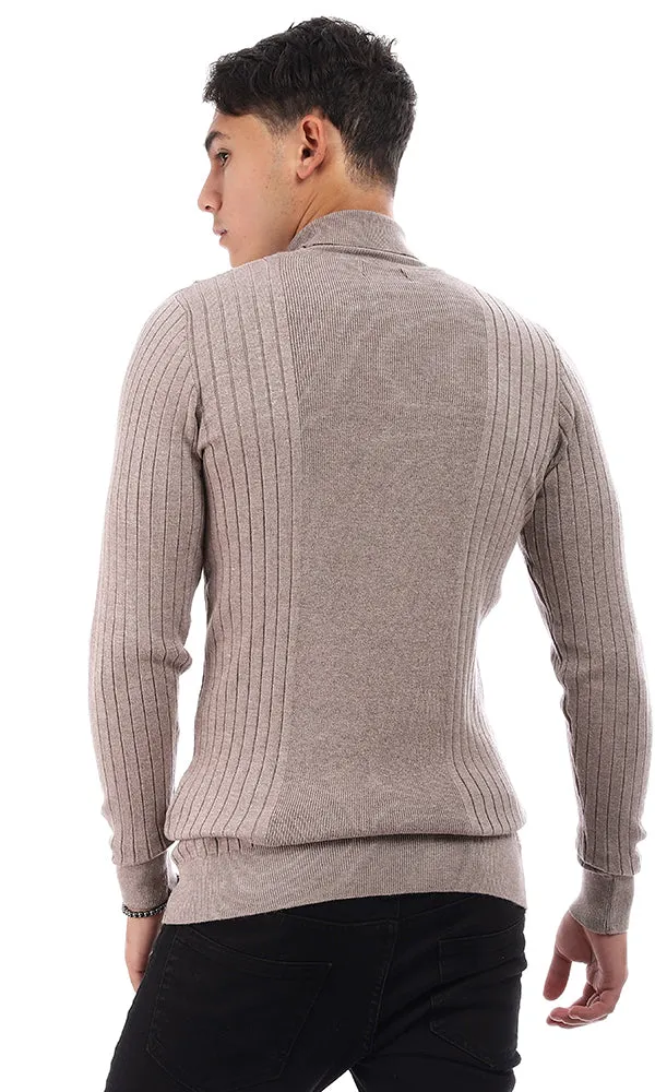 96299 Ribbed Slim Fit Rayon Sweater - Coffee