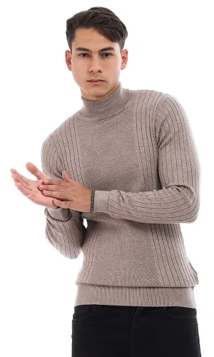 96299 Ribbed Slim Fit Rayon Sweater - Coffee