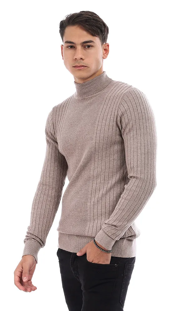 96299 Ribbed Slim Fit Rayon Sweater - Coffee