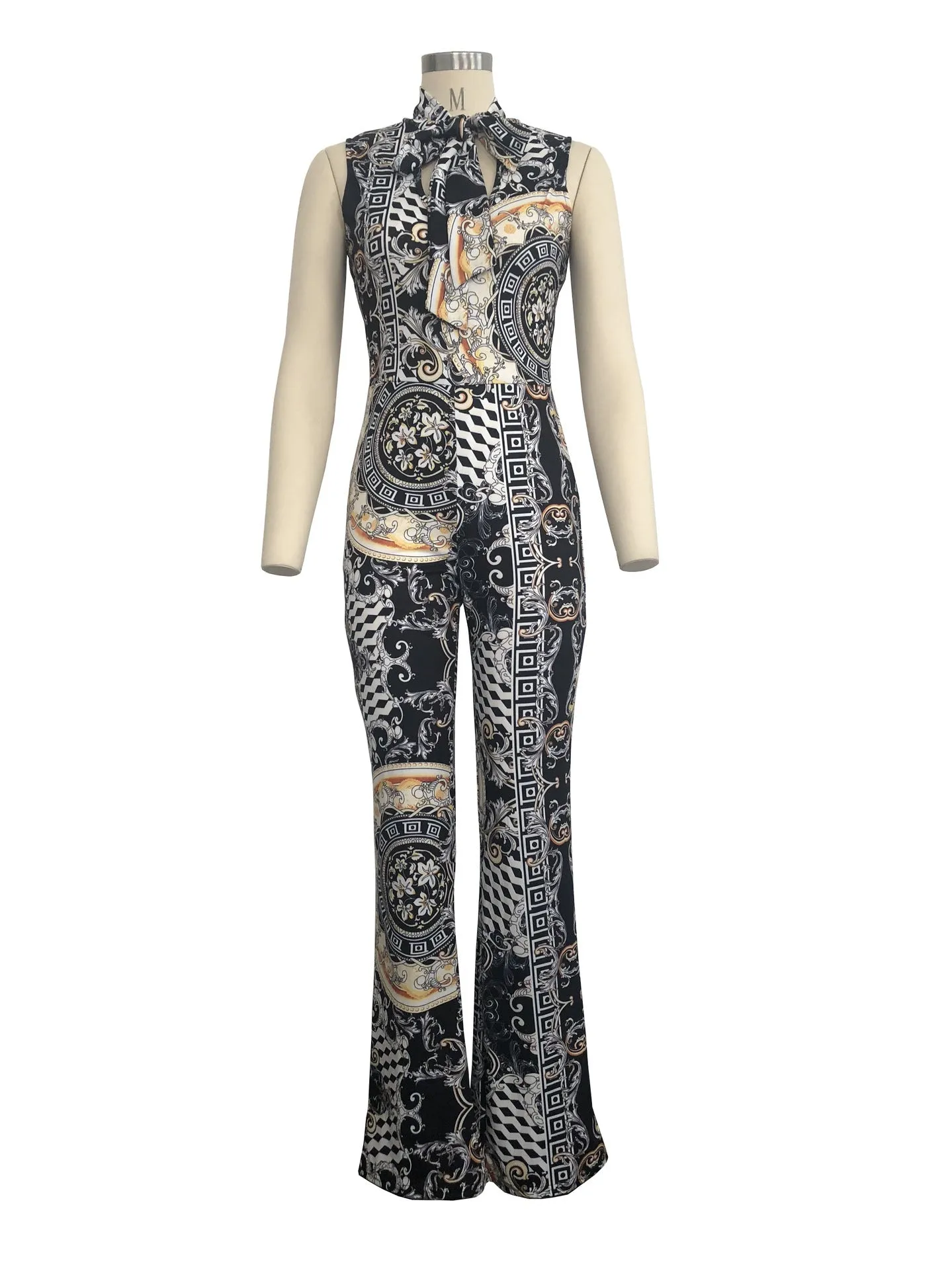 Abstract Print Sleeveless Women's Jumpsuit - GlamzLife