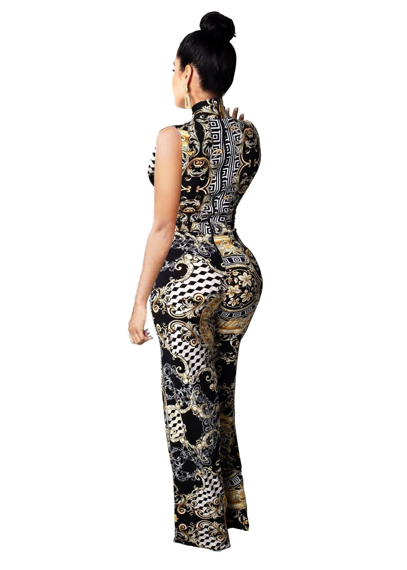 Abstract Print Sleeveless Women's Jumpsuit - GlamzLife