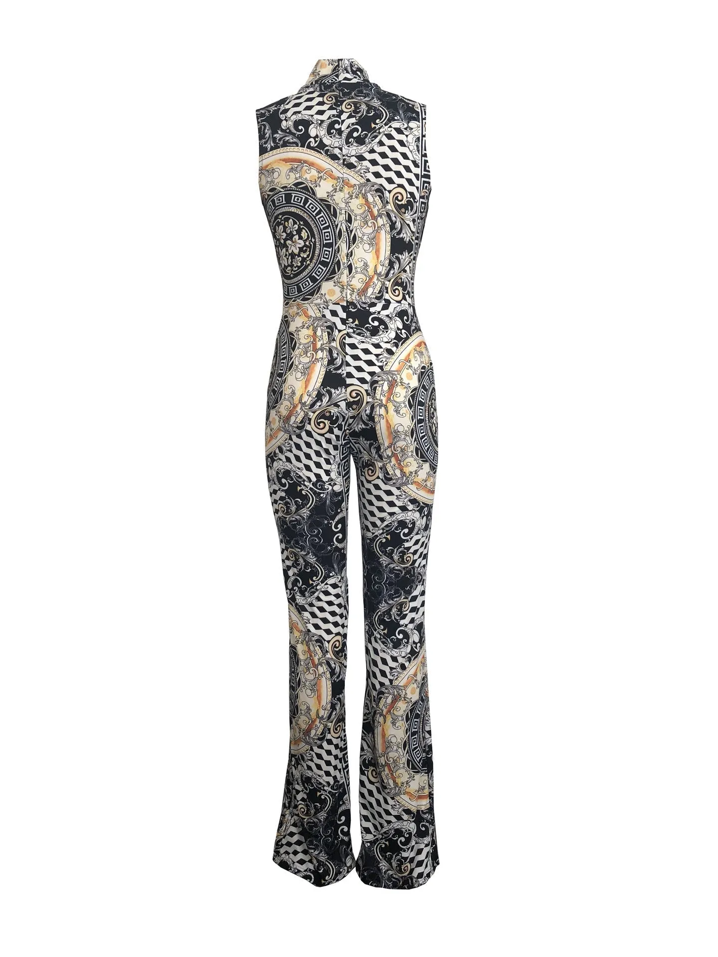 Abstract Print Sleeveless Women's Jumpsuit - GlamzLife