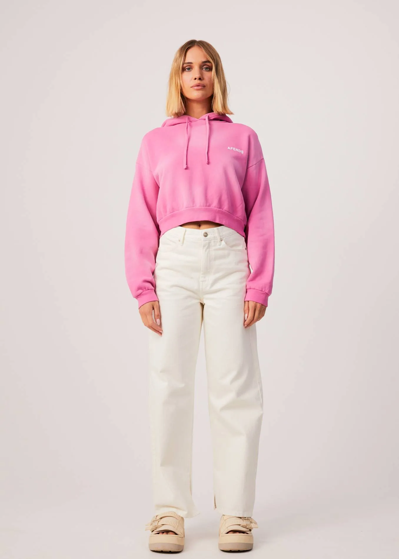 AFENDS Womens Boundless - Cropped Hoodie - Bubblegum
