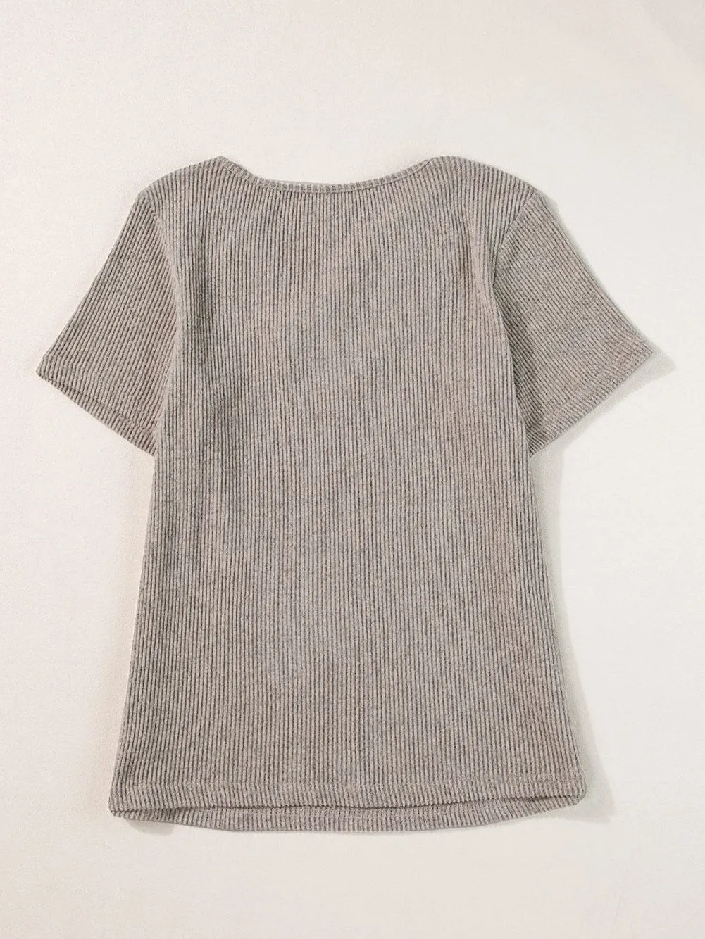 Basic Ribbed V-Neck Top