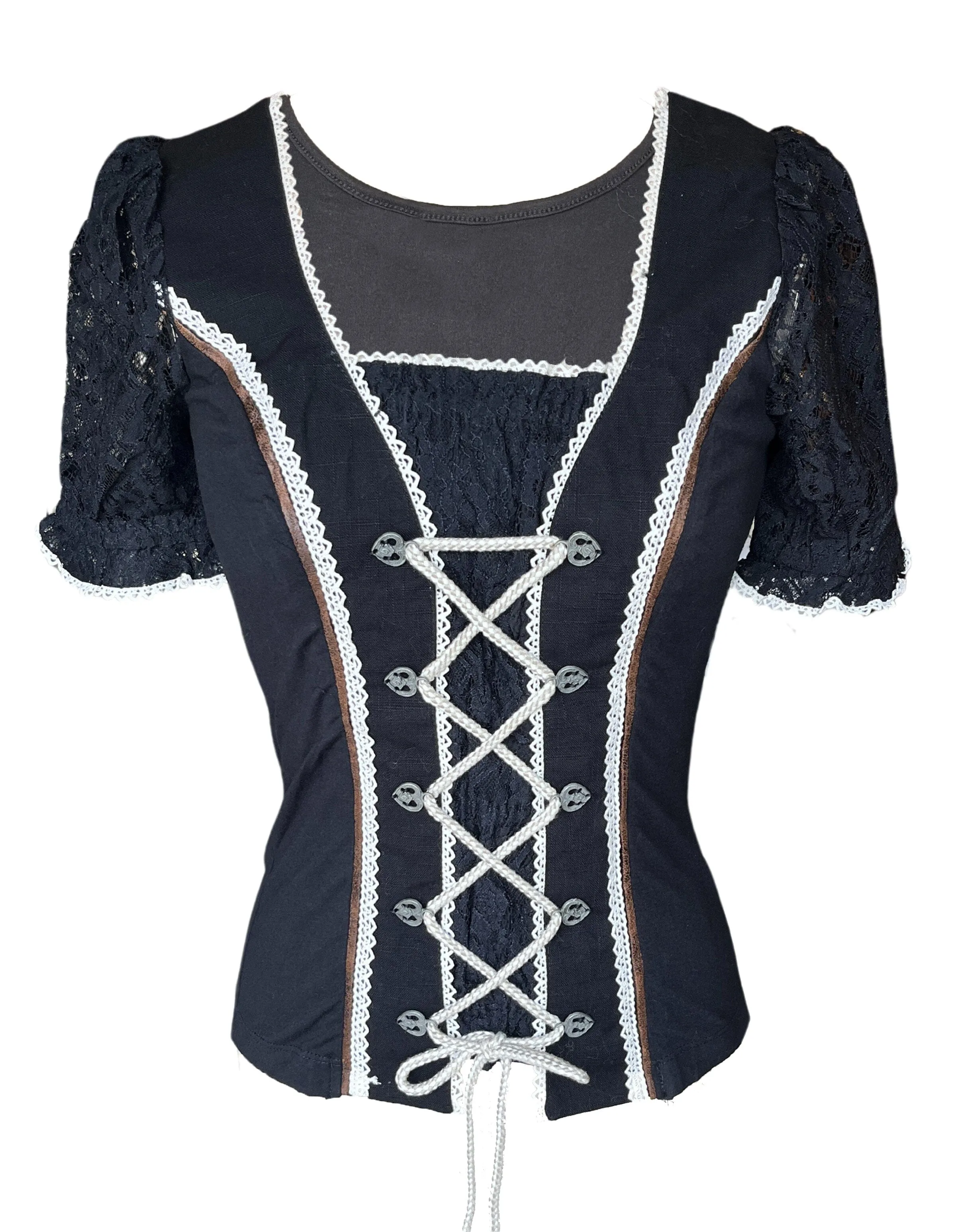 Black & Taupe Knit Dirndl Top