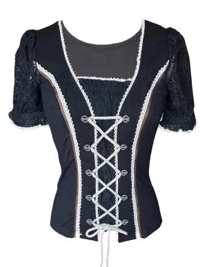 Black & Taupe Knit Dirndl Top