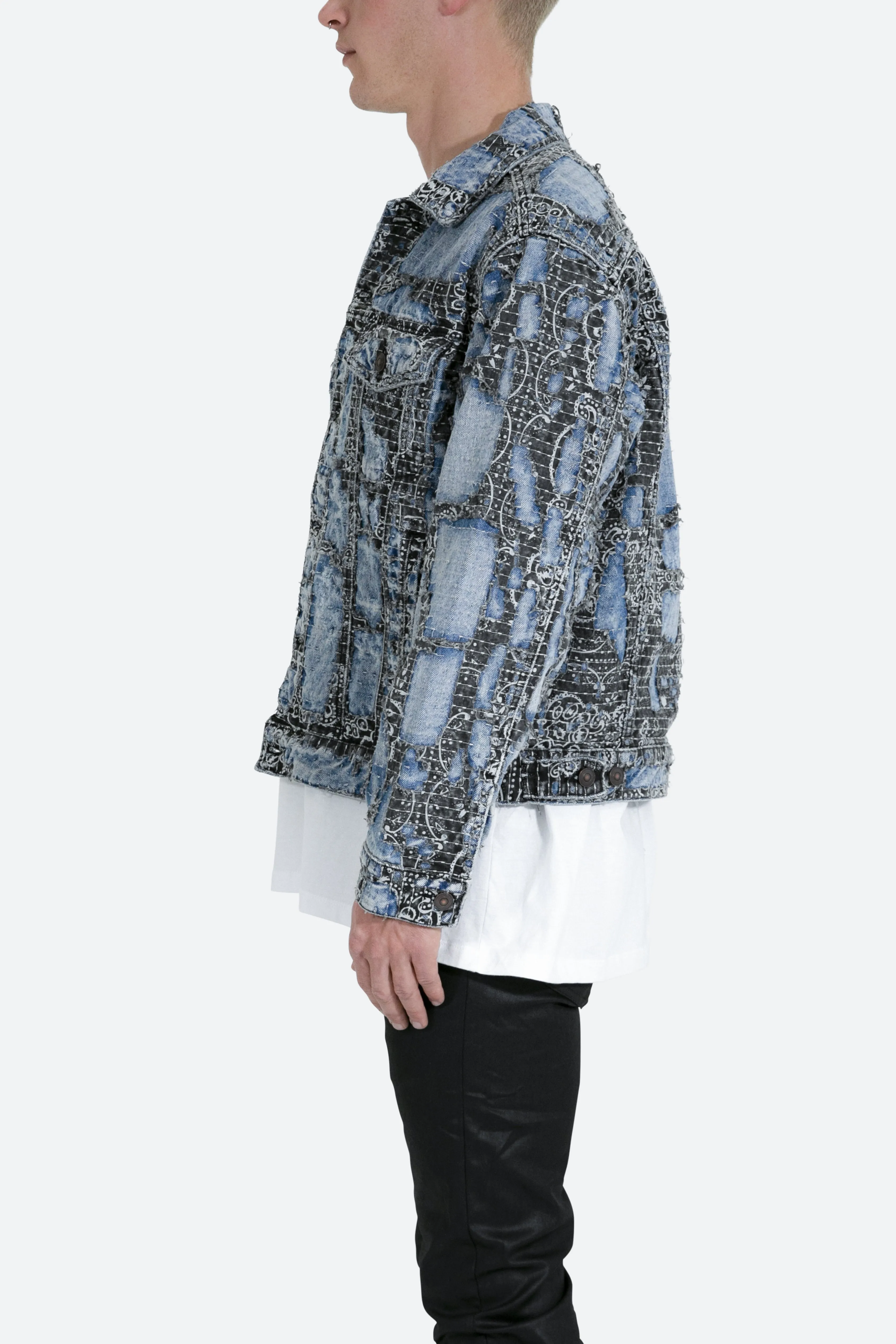 Boro Paisley Trucker Jacket - Blue/Black