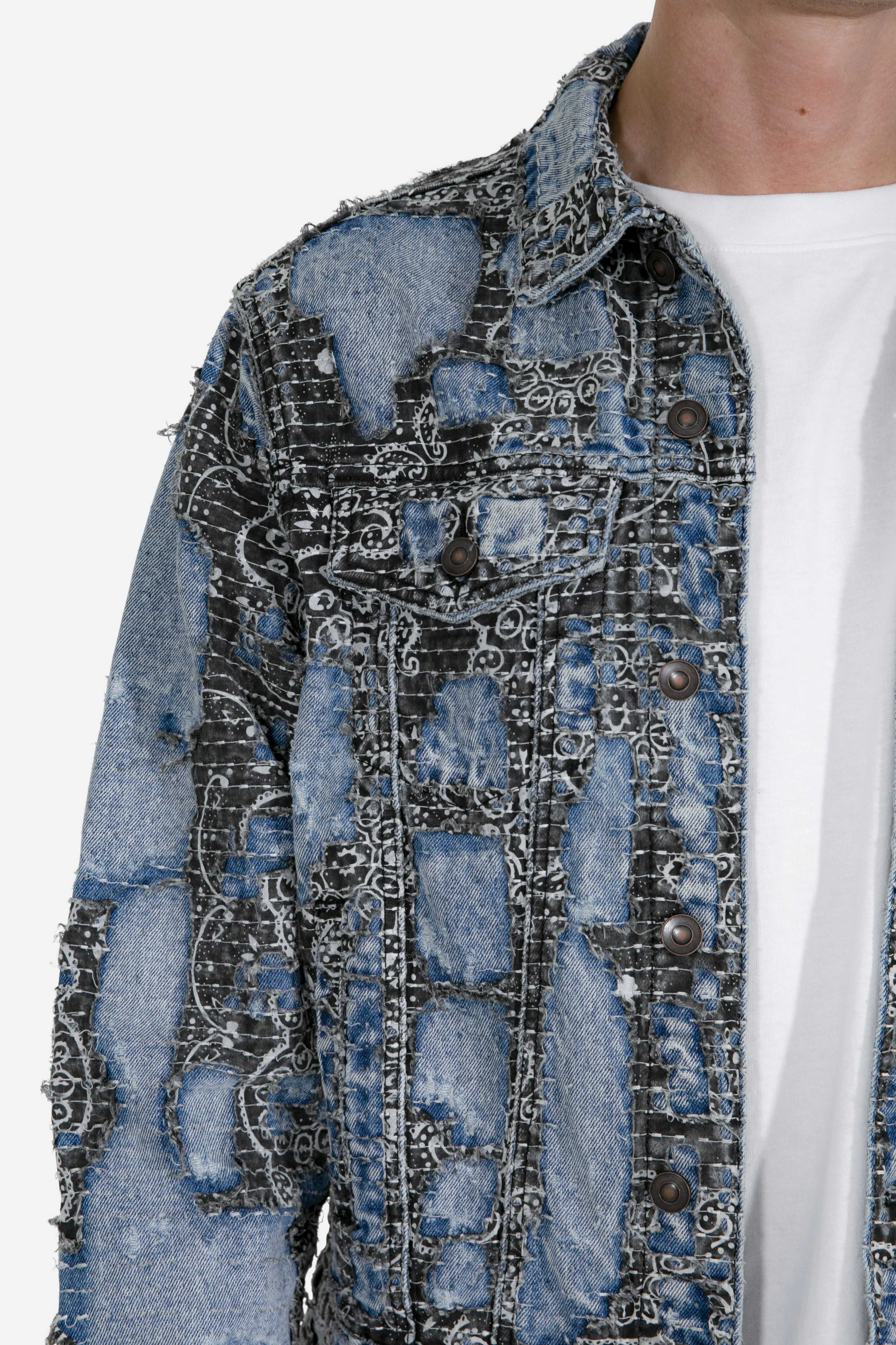 Boro Paisley Trucker Jacket - Blue/Black
