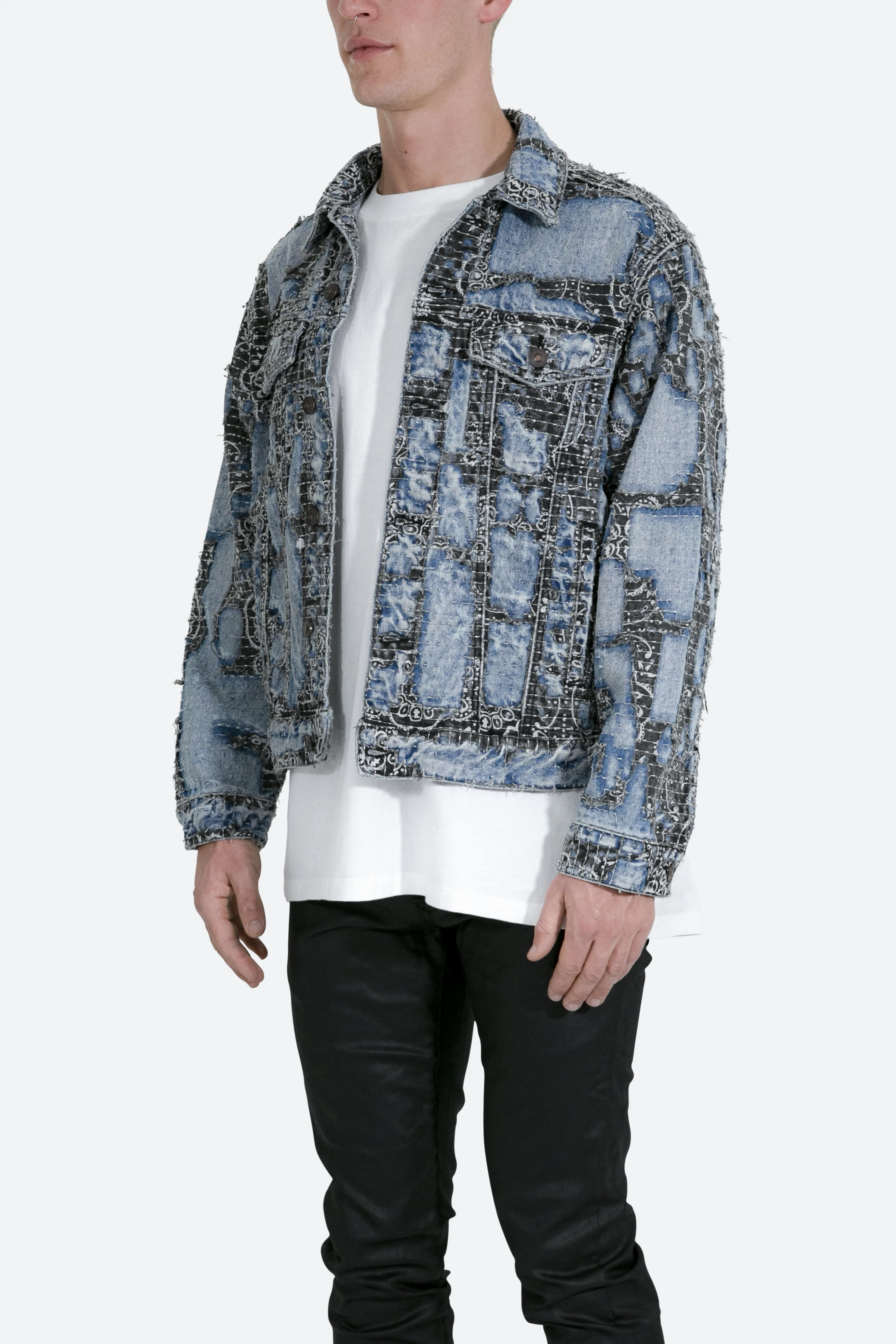 Boro Paisley Trucker Jacket - Blue/Black