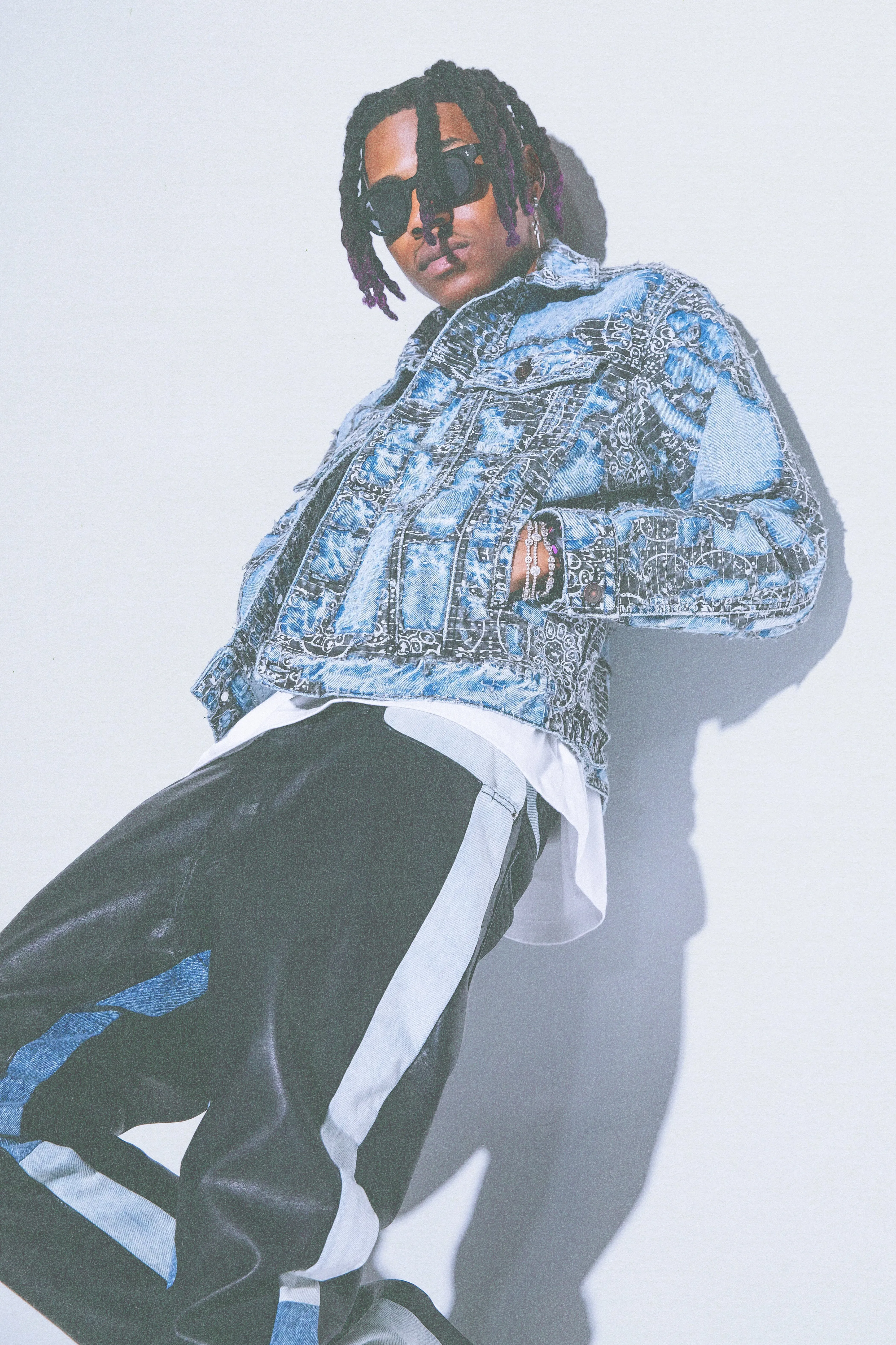 Boro Paisley Trucker Jacket - Blue/Black