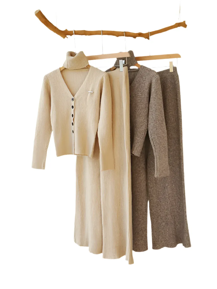 Cashmere Two Piece Cardigan Set