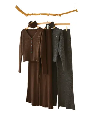 Cashmere Two Piece Cardigan Set