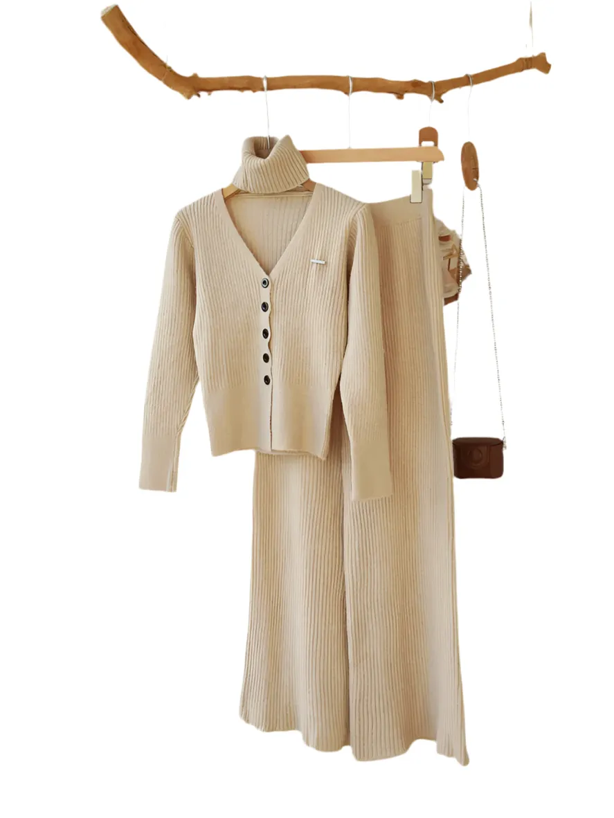 Cashmere Two Piece Cardigan Set