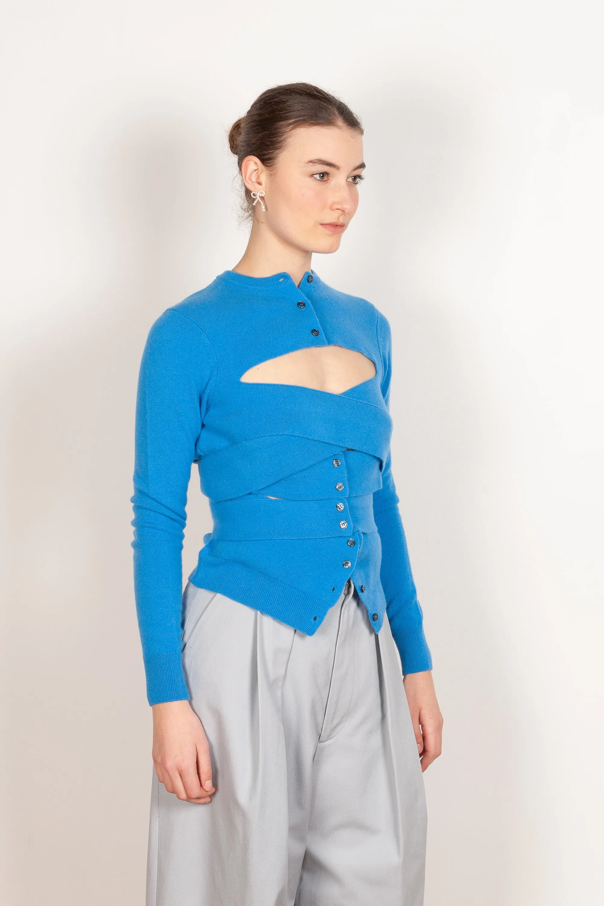 Crew-neck Wrap Cardigan
