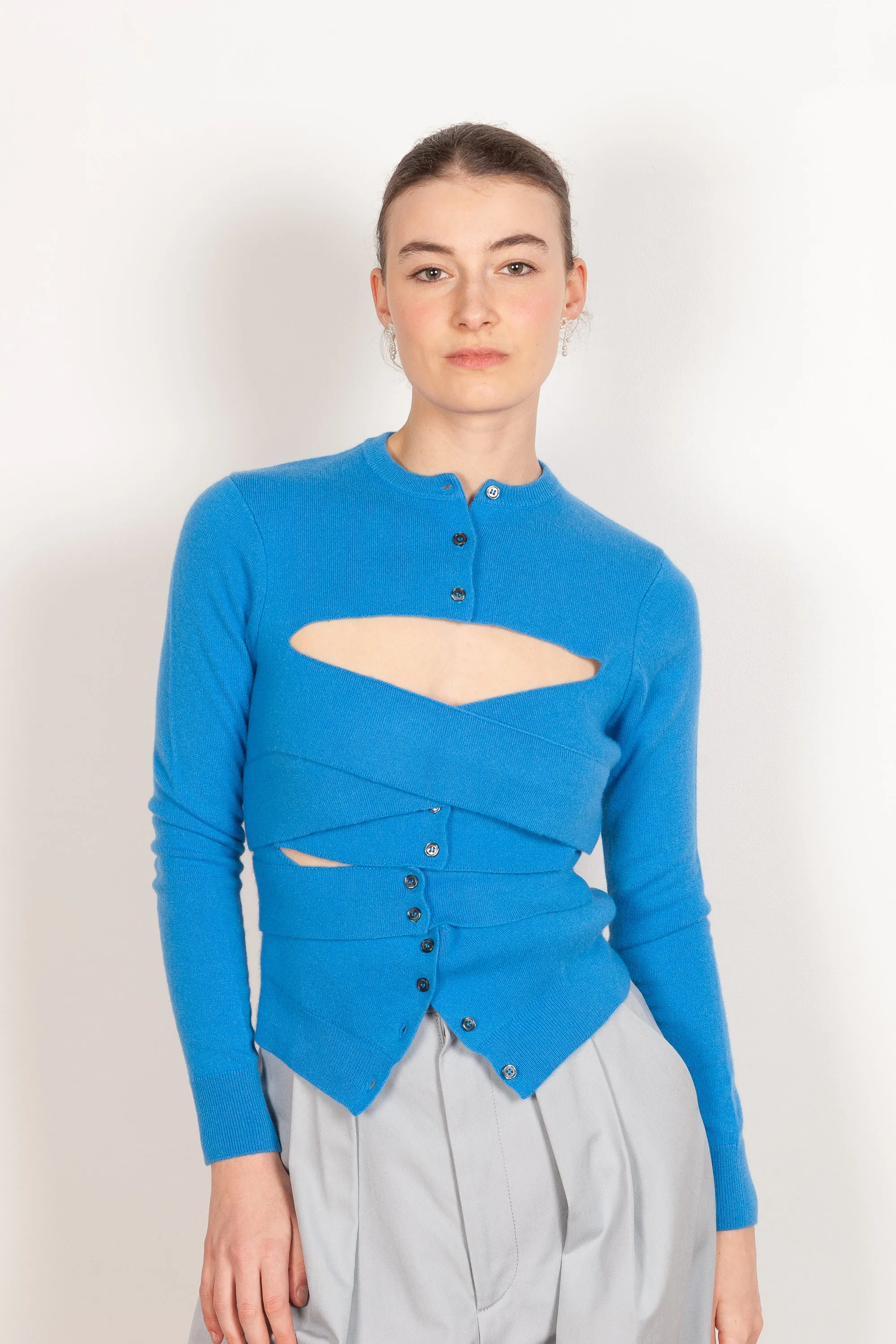 Crew-neck Wrap Cardigan