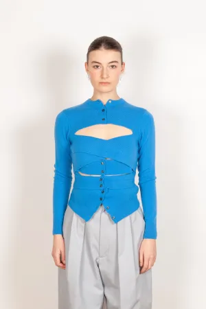Crew-neck Wrap Cardigan