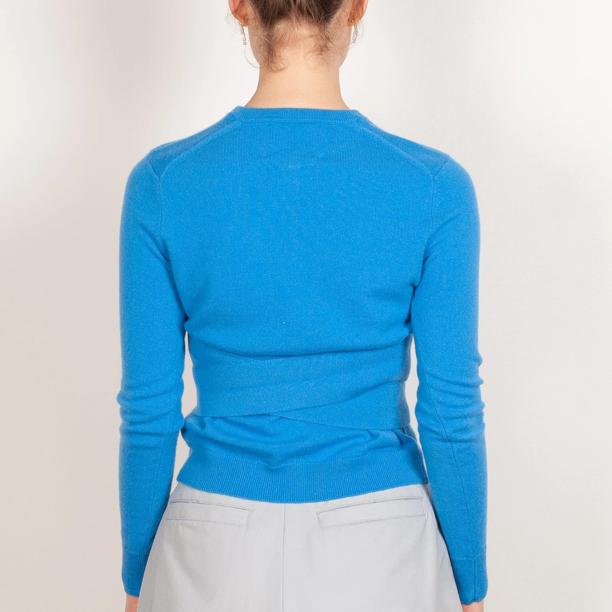 Crew-neck Wrap Cardigan