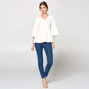 Crochet Trim Peplum Top