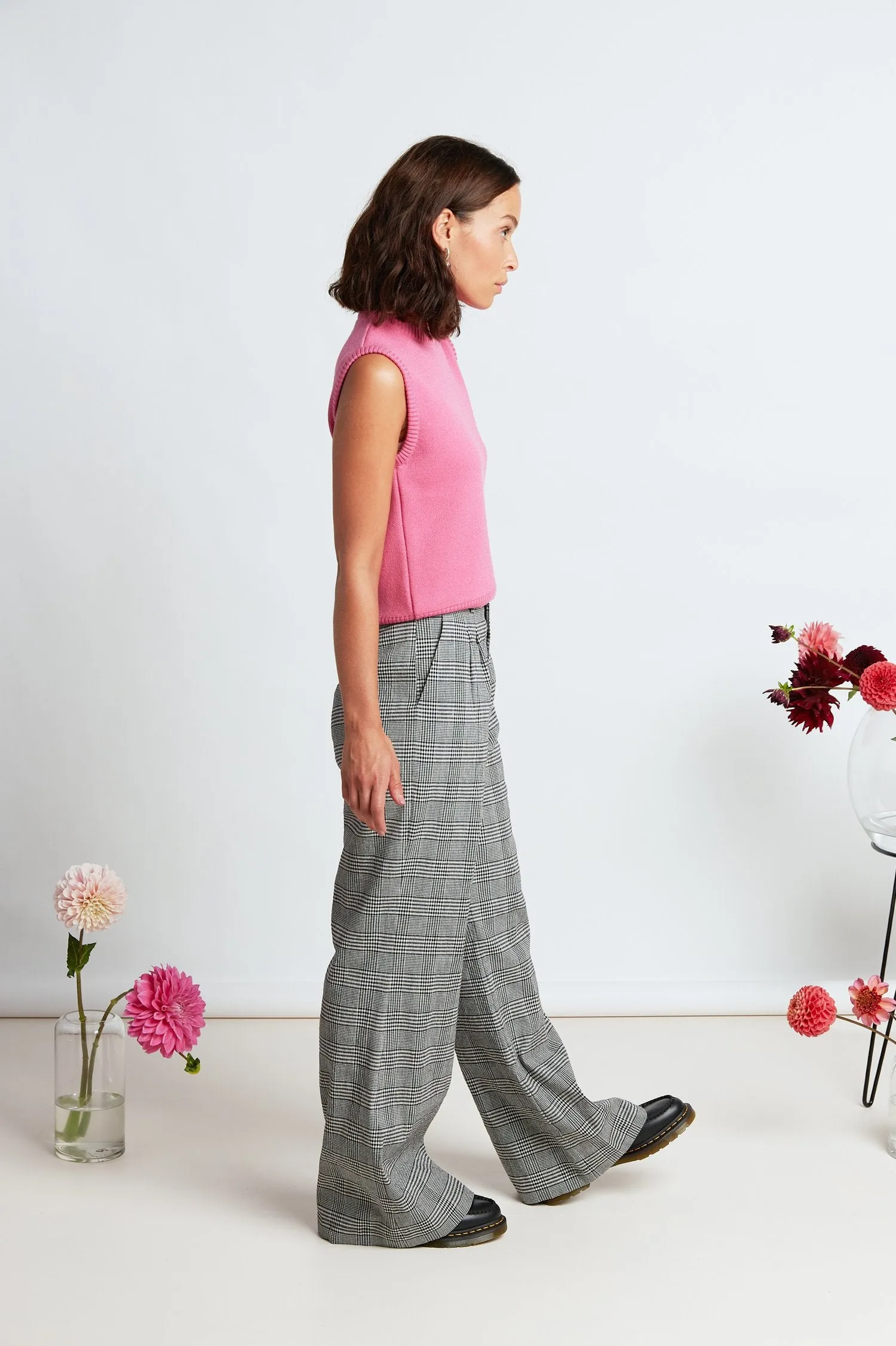Davenport Flares - Black Mini Plaid