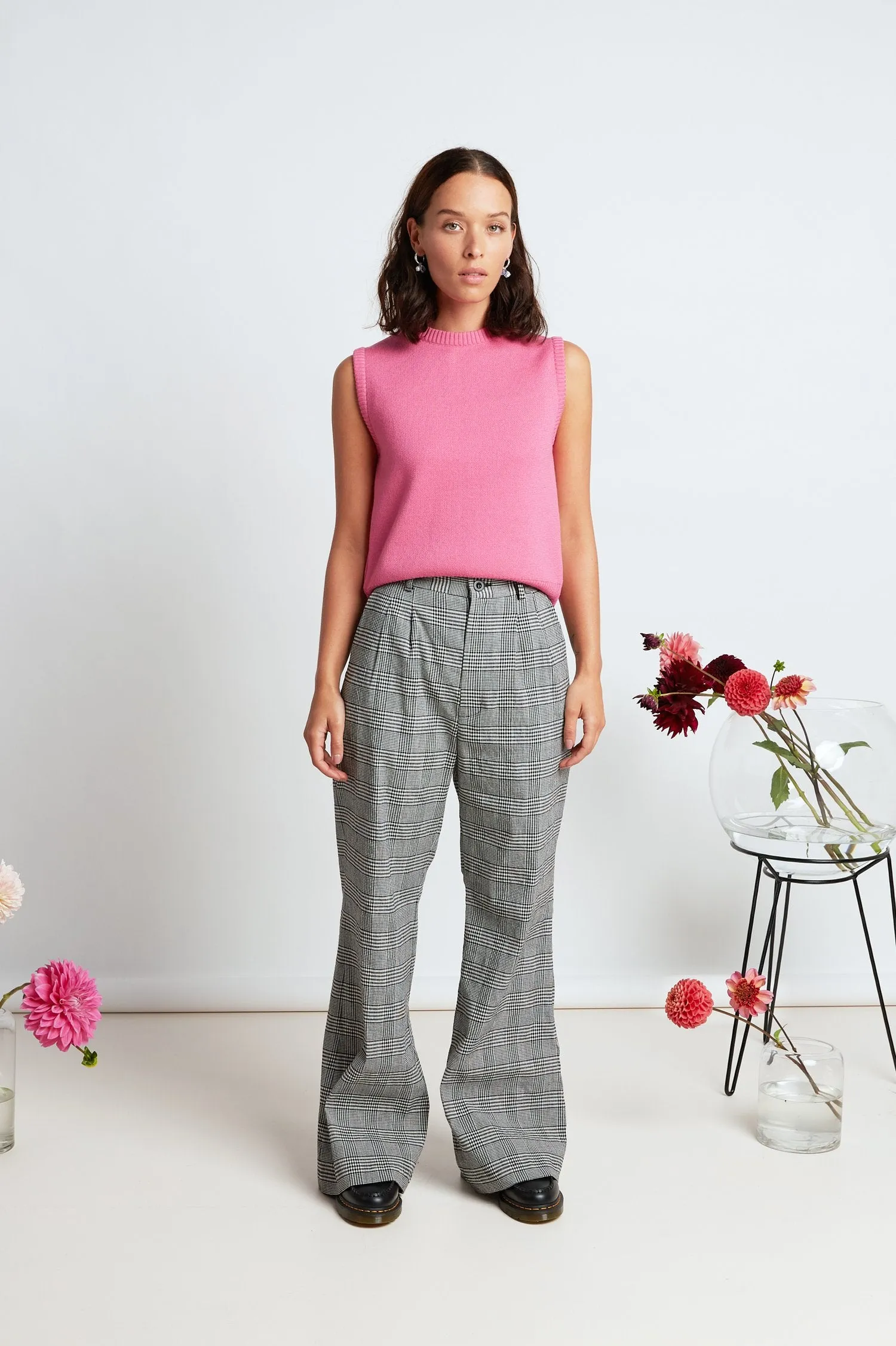 Davenport Flares - Black Mini Plaid