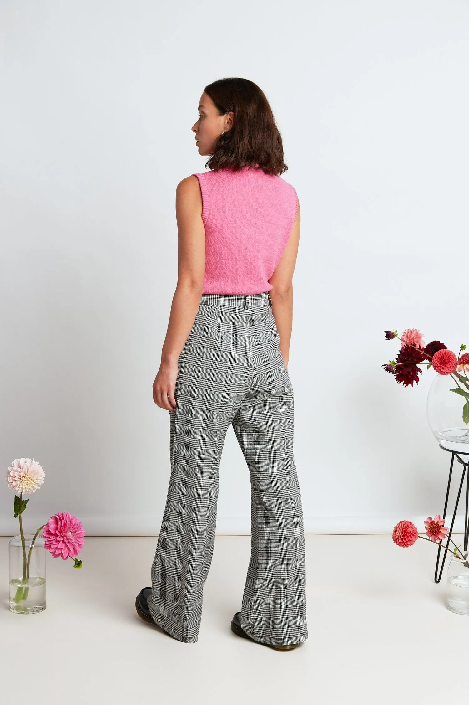 Davenport Flares - Black Mini Plaid