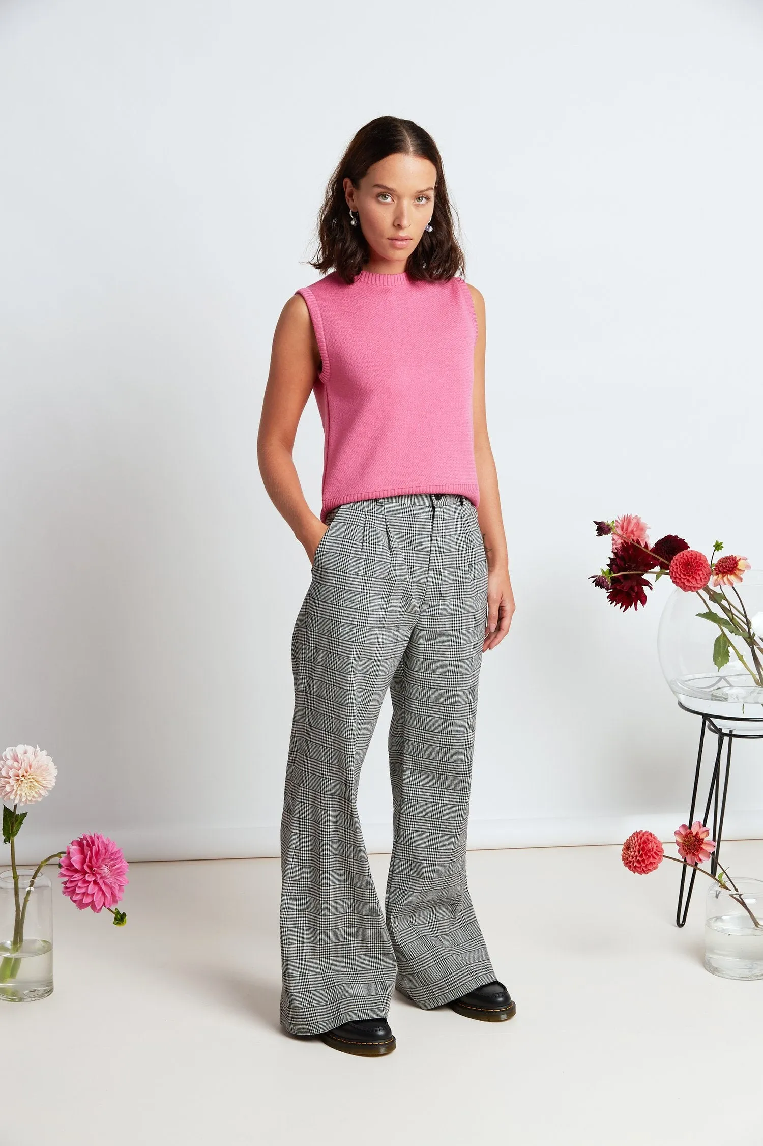 Davenport Flares - Black Mini Plaid
