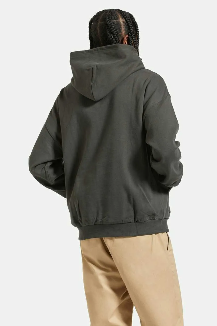 Embroidered Heavyweight Oversized Hoodie - Washed Black