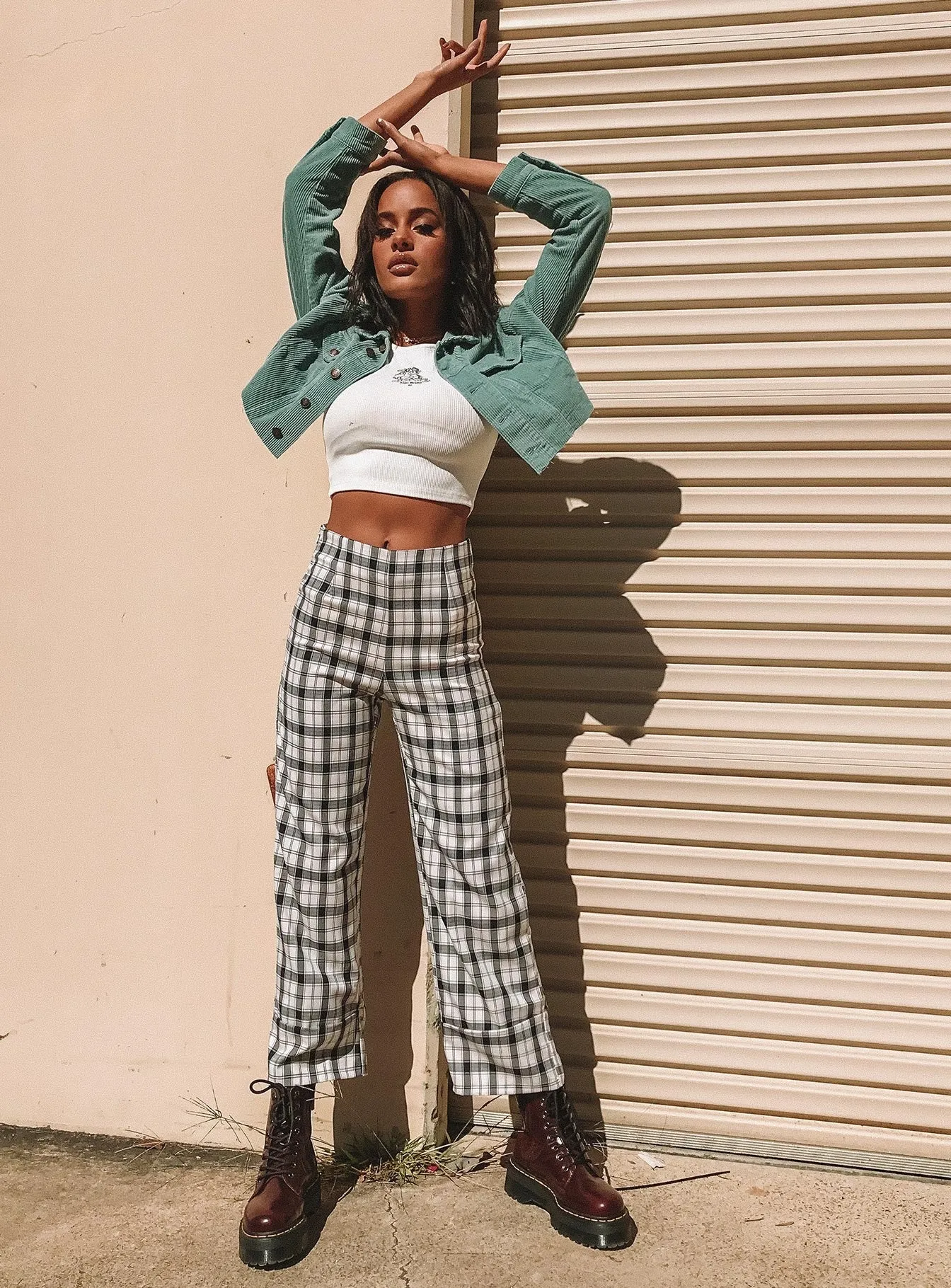 Euros Check Pants Black/White Tall