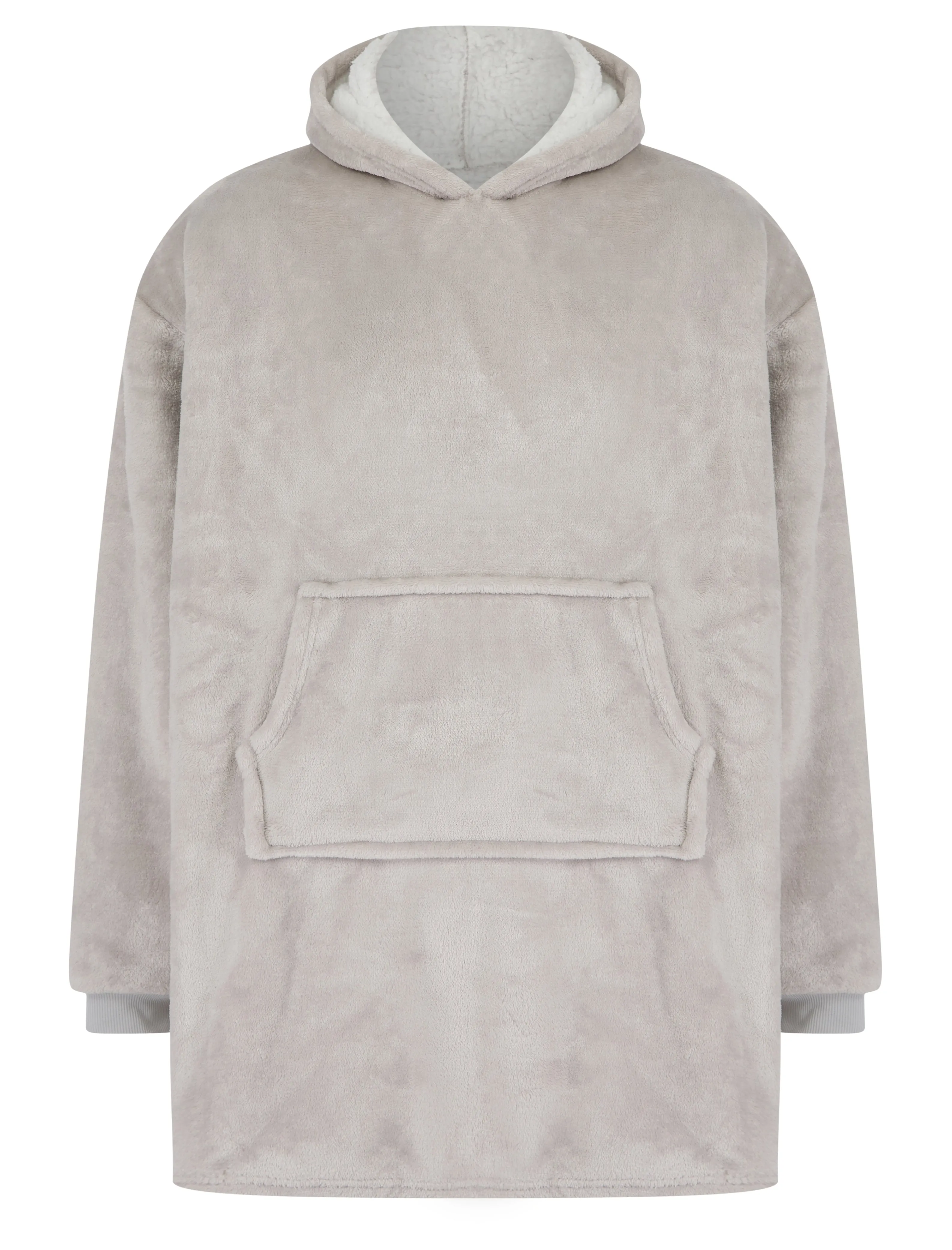 GREY TEDDY OVERSIZED SNUGGLE HOODIE