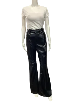 Hudson Women's Pant Patent Leather Flare High Rise w/Tags Black Size 6/28