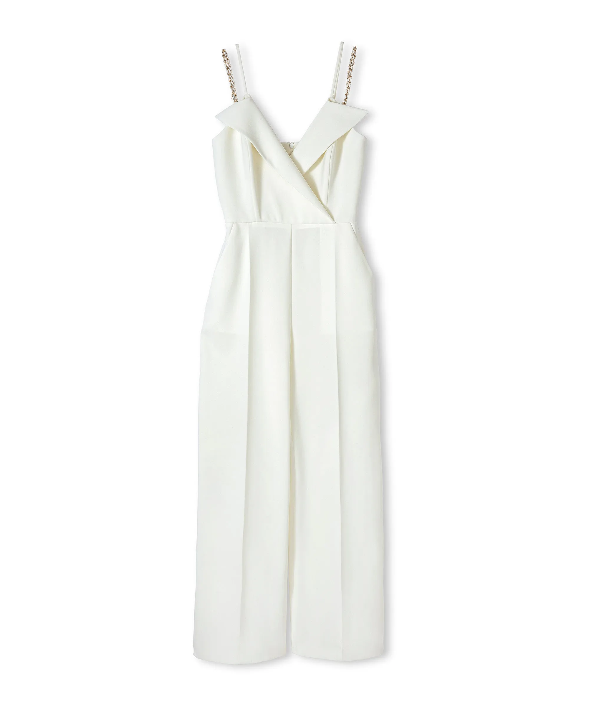Ipekyol Chain Strap Double-Breasted Jumpsuit Off White