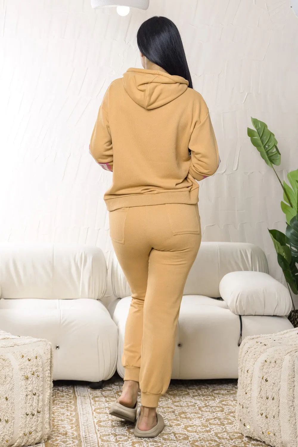 Isabel print hoodie set sweat pants
