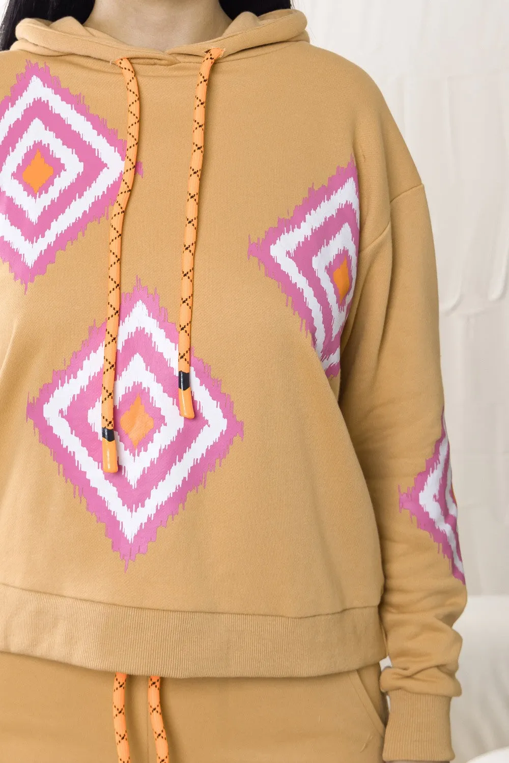 Isabel print hoodie set sweat pants