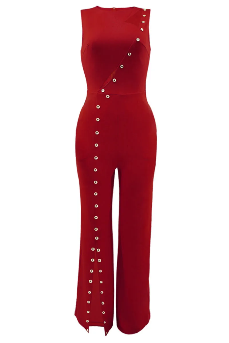 JD393 Sleeveless Wide Leg Jumpsuits