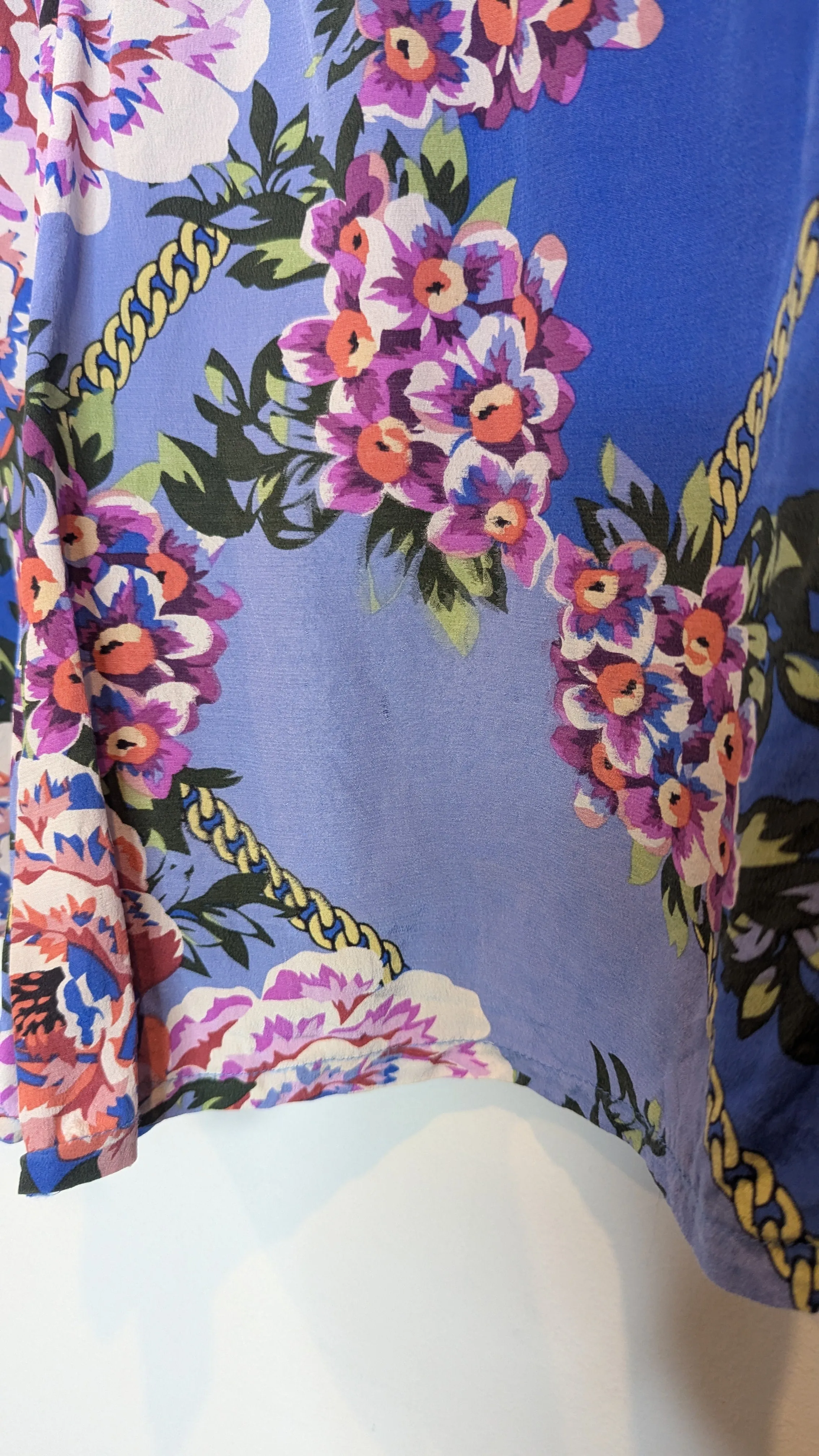 Kachel Blue Multicolour Floral Silk Jumpsuit Playsuit