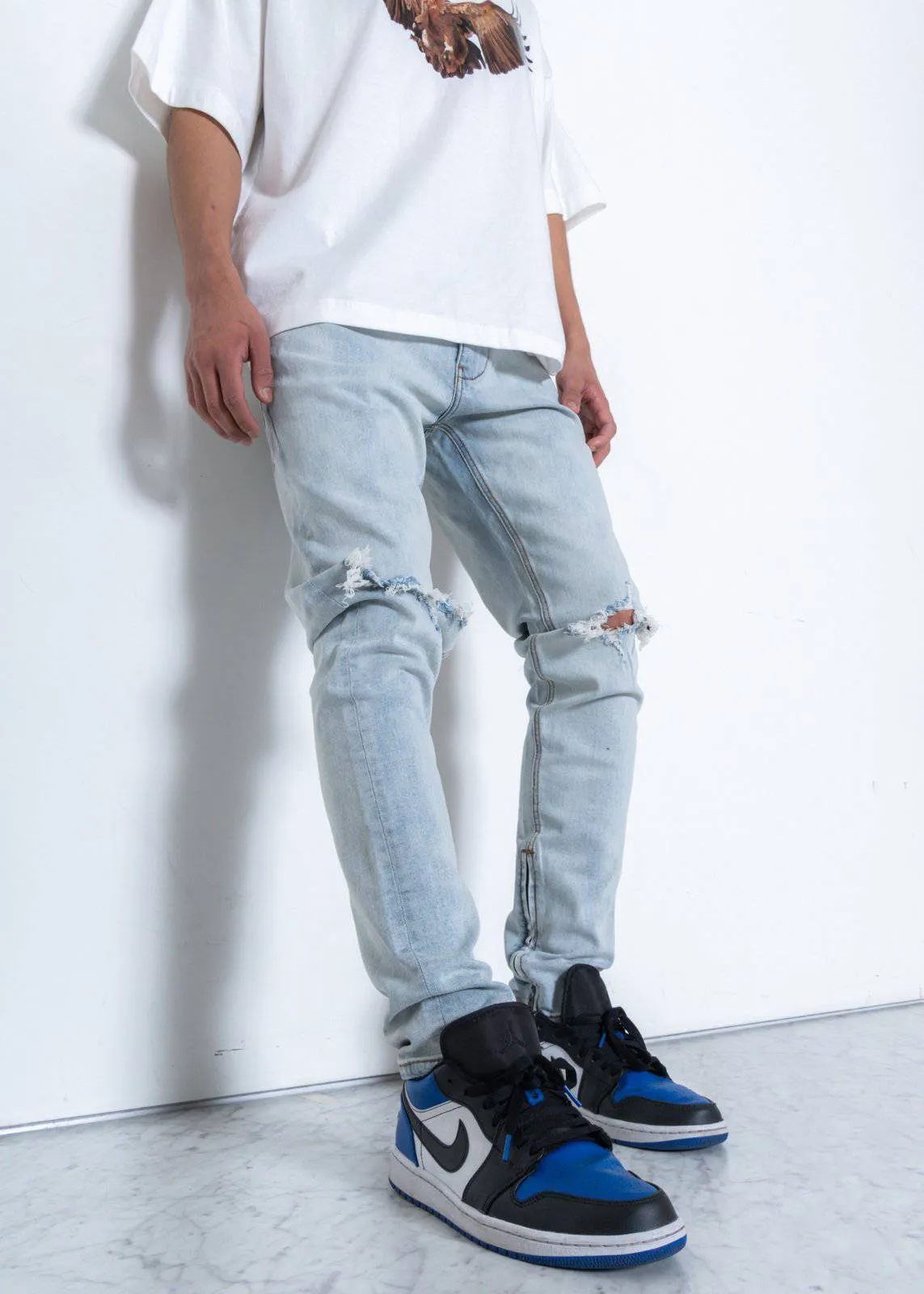 Konus Men's Washed Out Slim Fit Denim