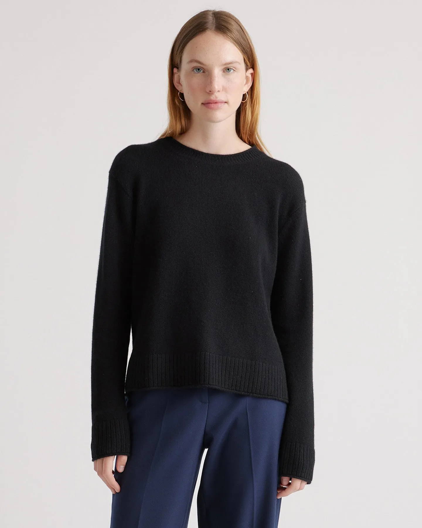 Lightweight Mongolian Cashmere Boxy Crewneck Sweater