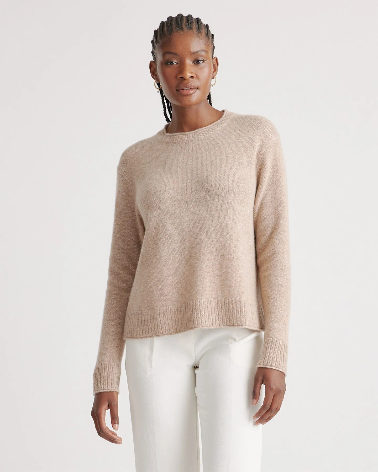 Lightweight Mongolian Cashmere Boxy Crewneck Sweater