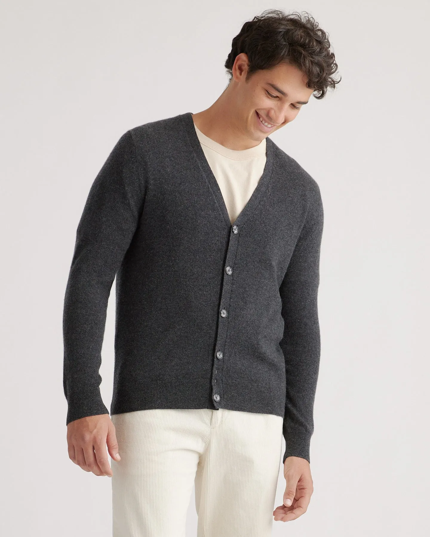 Lightweight Mongolian Cashmere Cardigan Sweater