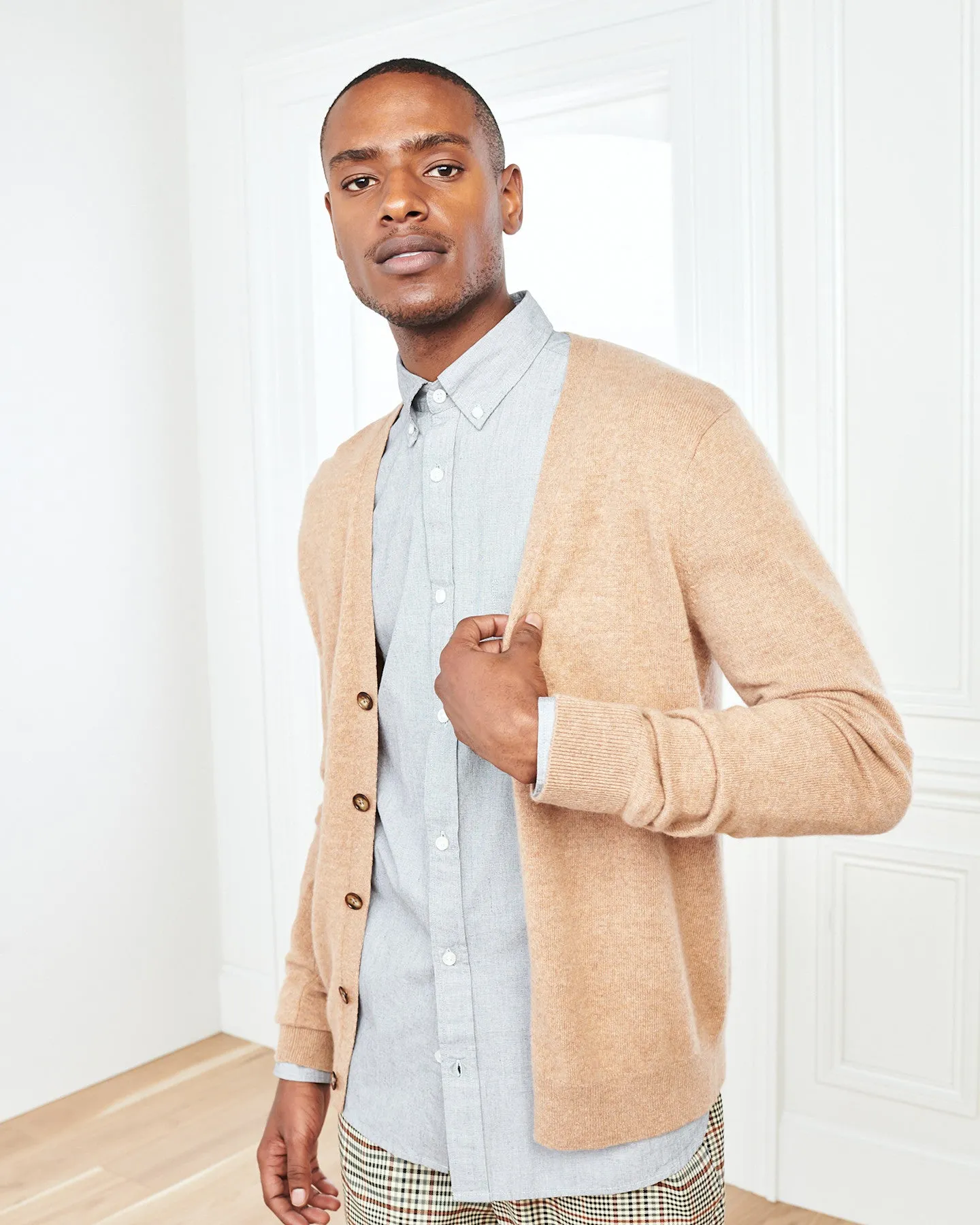 Lightweight Mongolian Cashmere Cardigan Sweater