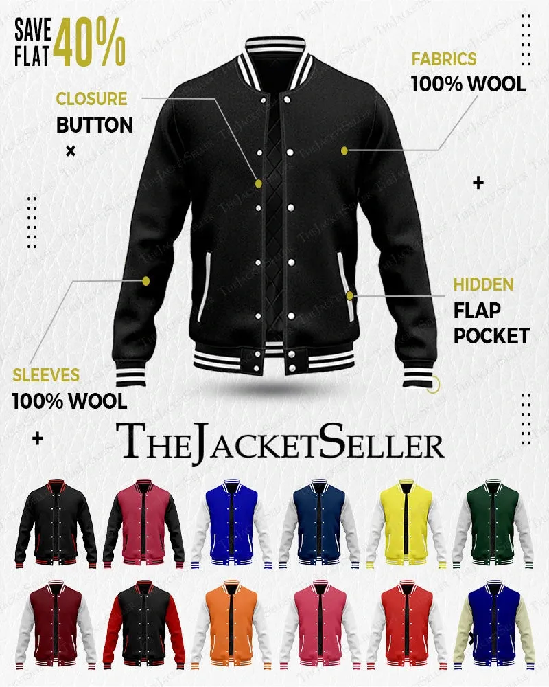 Original Wool Custom Varsity Letterman Bomber Jacket | Wool Jacket