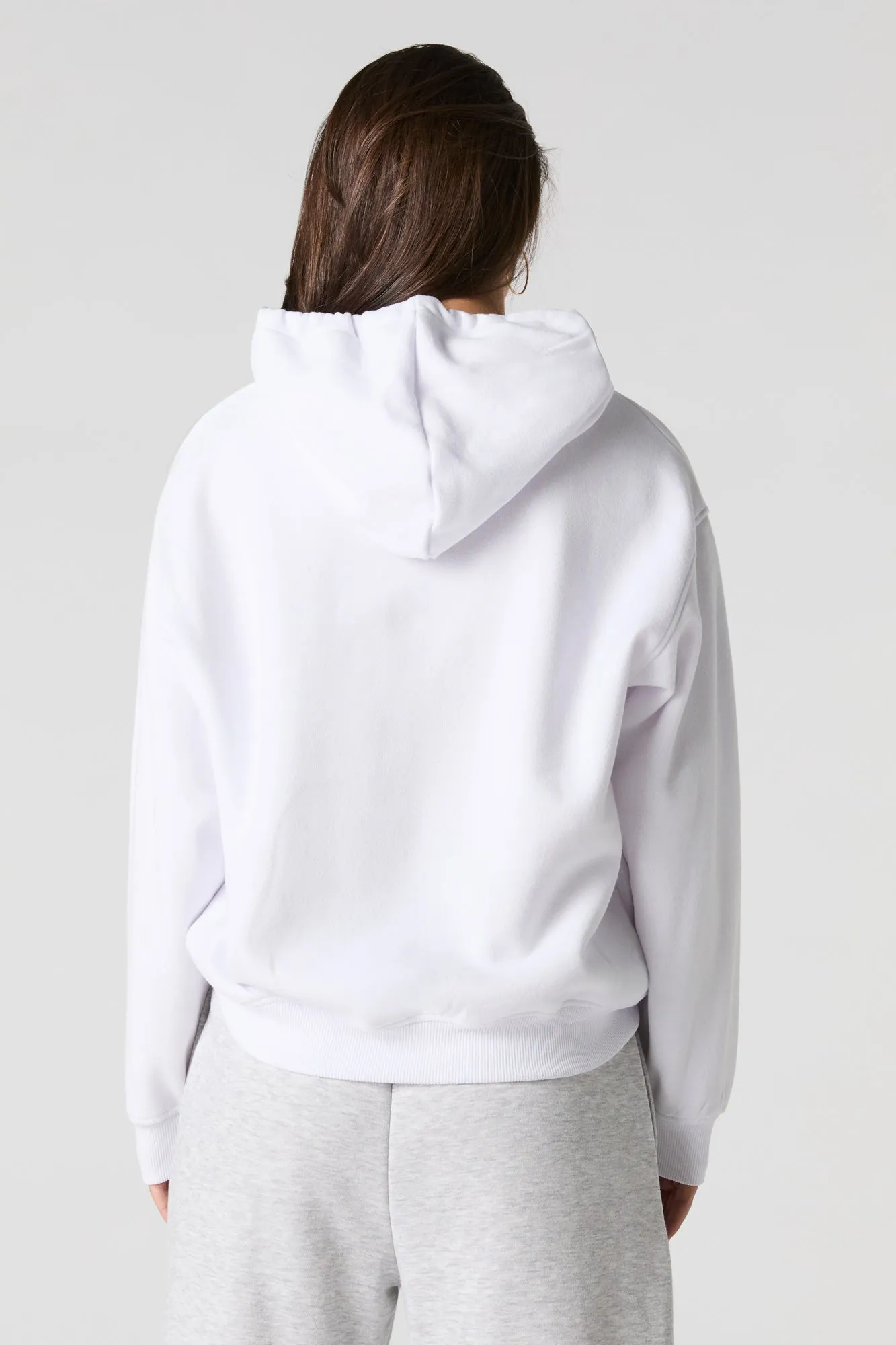 Oversized Solid Fleece Hoodie