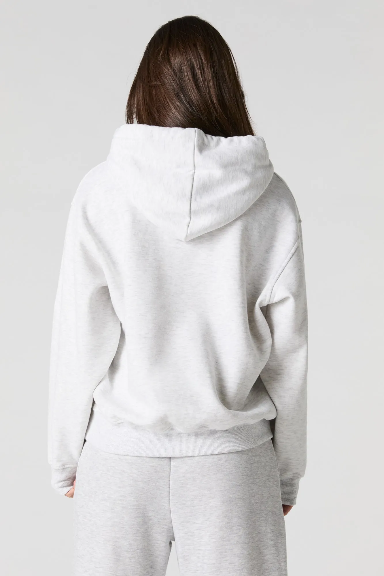 Oversized Solid Fleece Hoodie