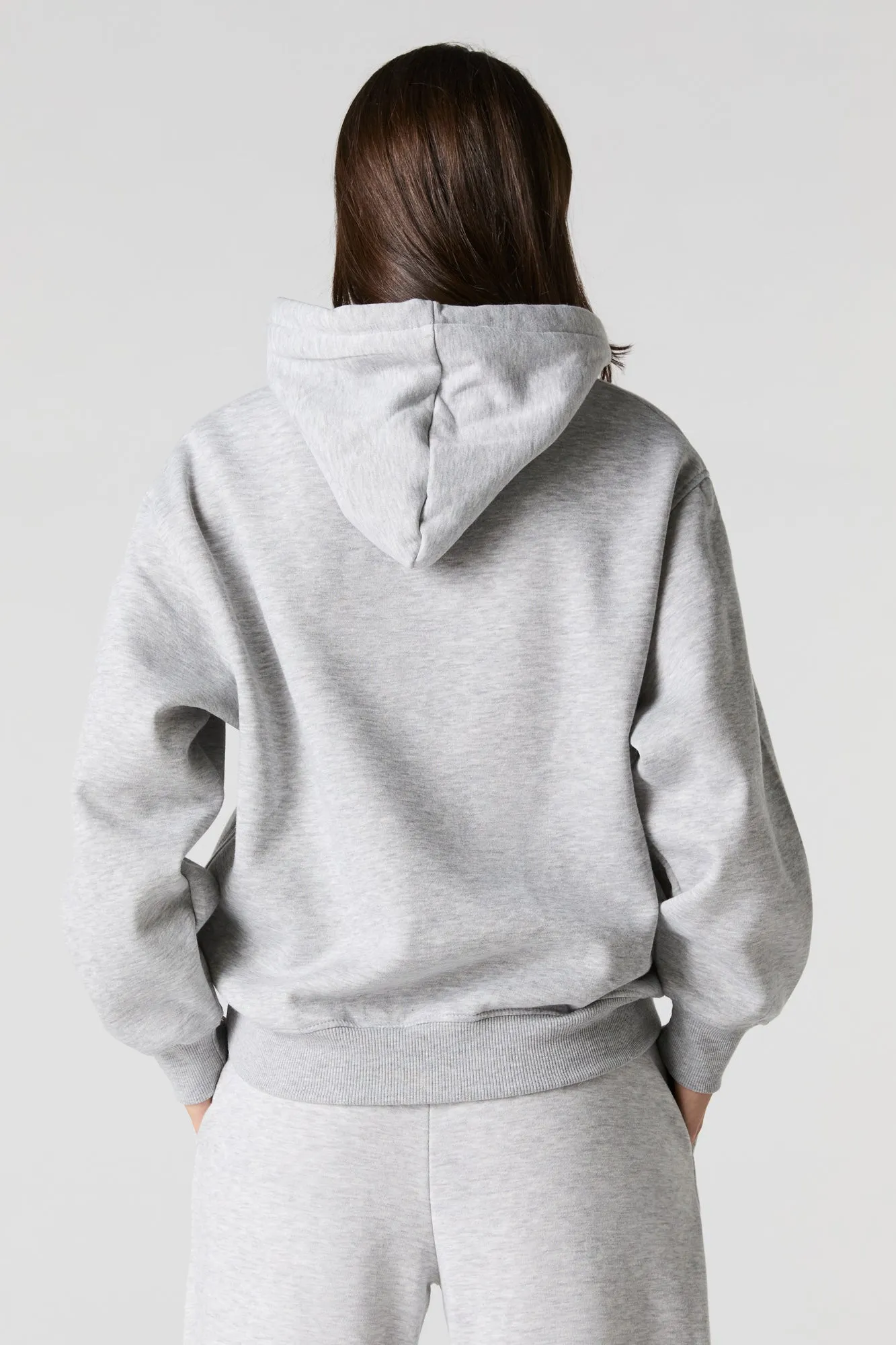 Oversized Solid Fleece Hoodie