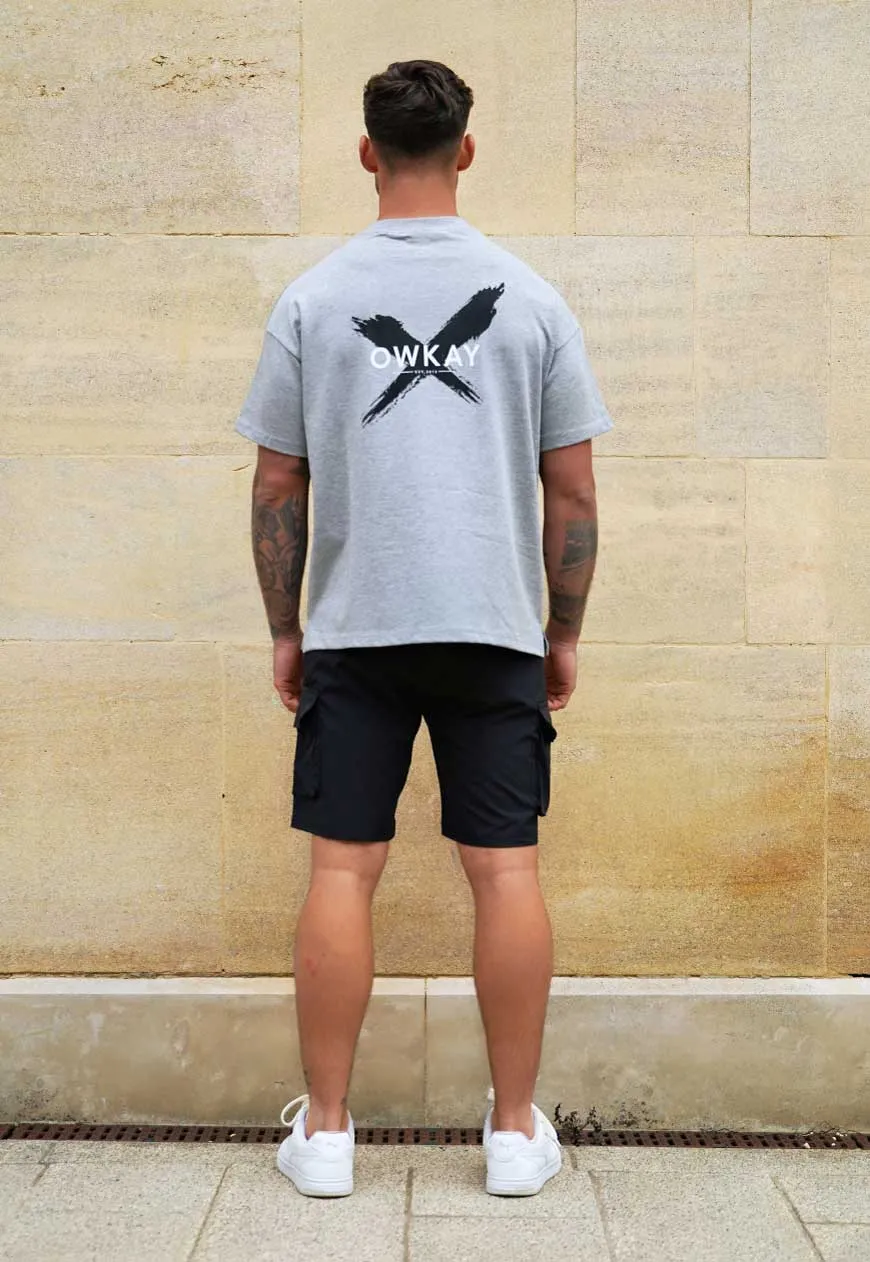OVERSIZED T-SHIRT STATEMENT - HEATHER GREY