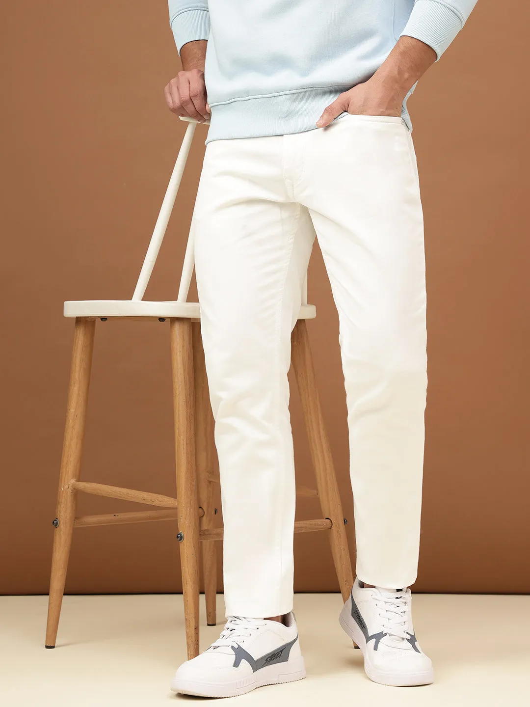 Richlook Men White Slim Fit Jeans