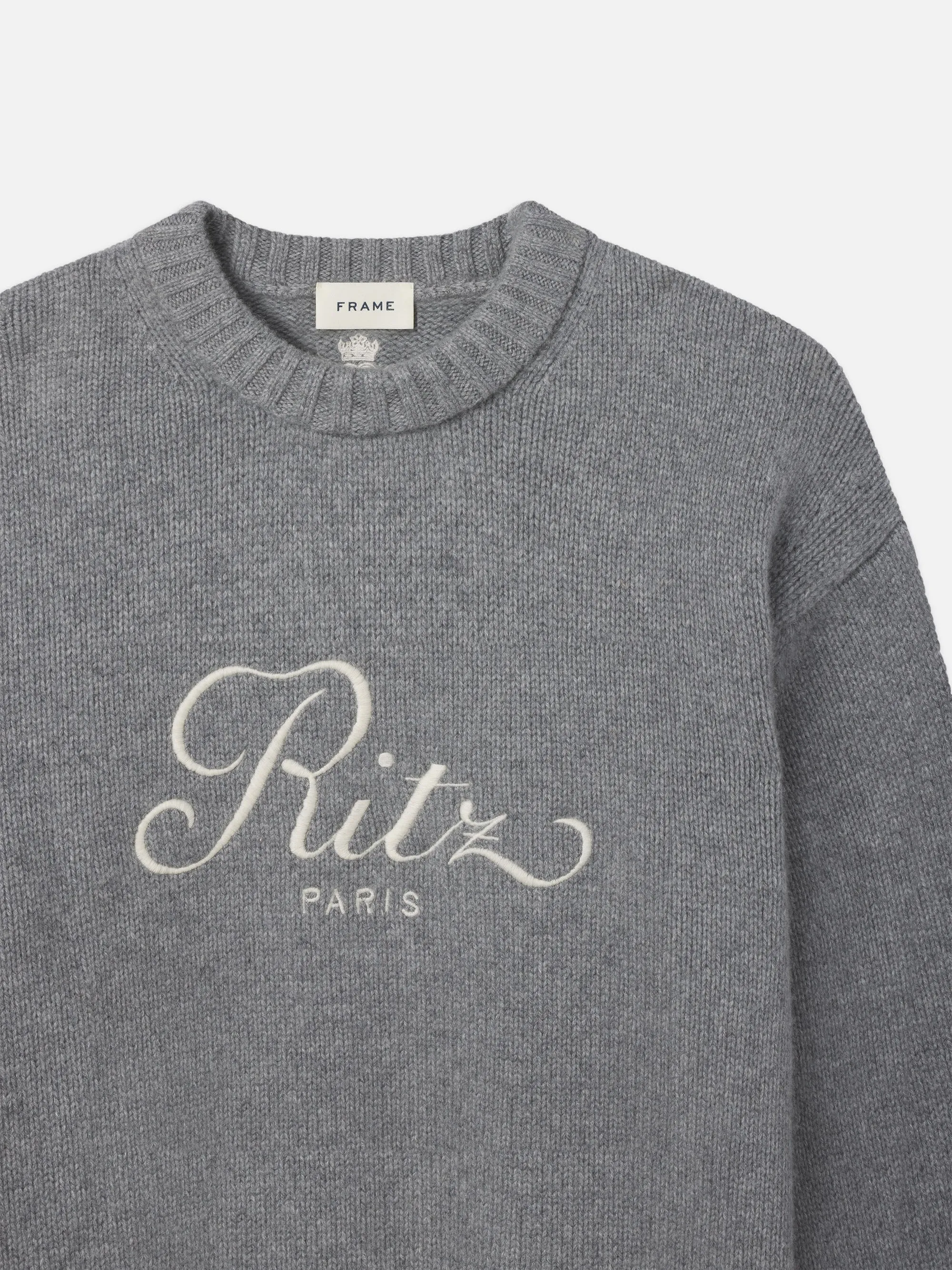 Ritz Unisex Cashmere Sweater -- Grey Melange