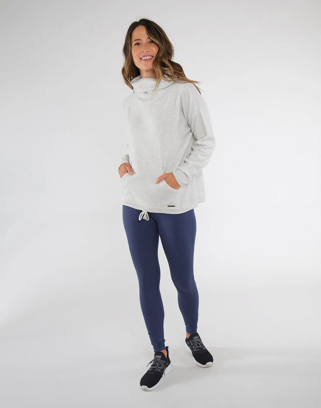 Rowayton Cowl Neck : Cloud Heather - FINAL SALE